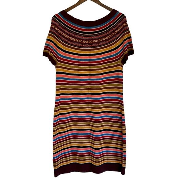 Tommy Hilfiger Fair Isle Alpaca Wool Blend Striped Short Sleeve Sweater Dress XL - Picture 7 of 11